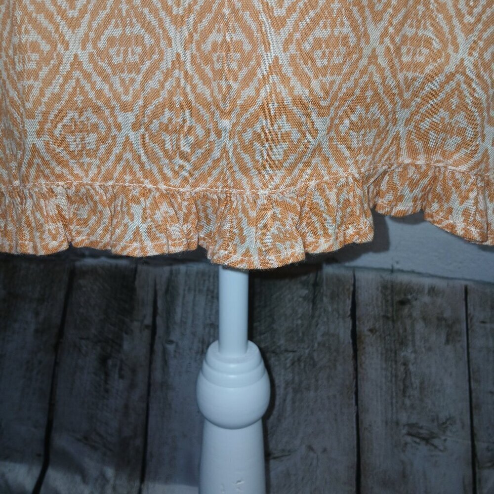 AMUSE SOCIETY TUNIC TOP, WITH RUFFLE TRIM, PUMPKIN AND CREAM COLOR, SIZE SMALL - Picture 8 of 9